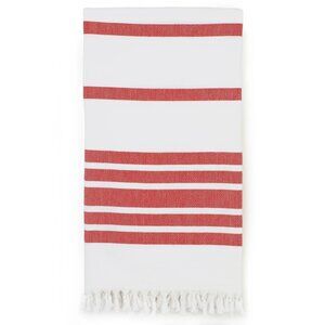 Herringbone 100% Turkish Cotton Pestemal/Fouta Towel Red White 70x35in